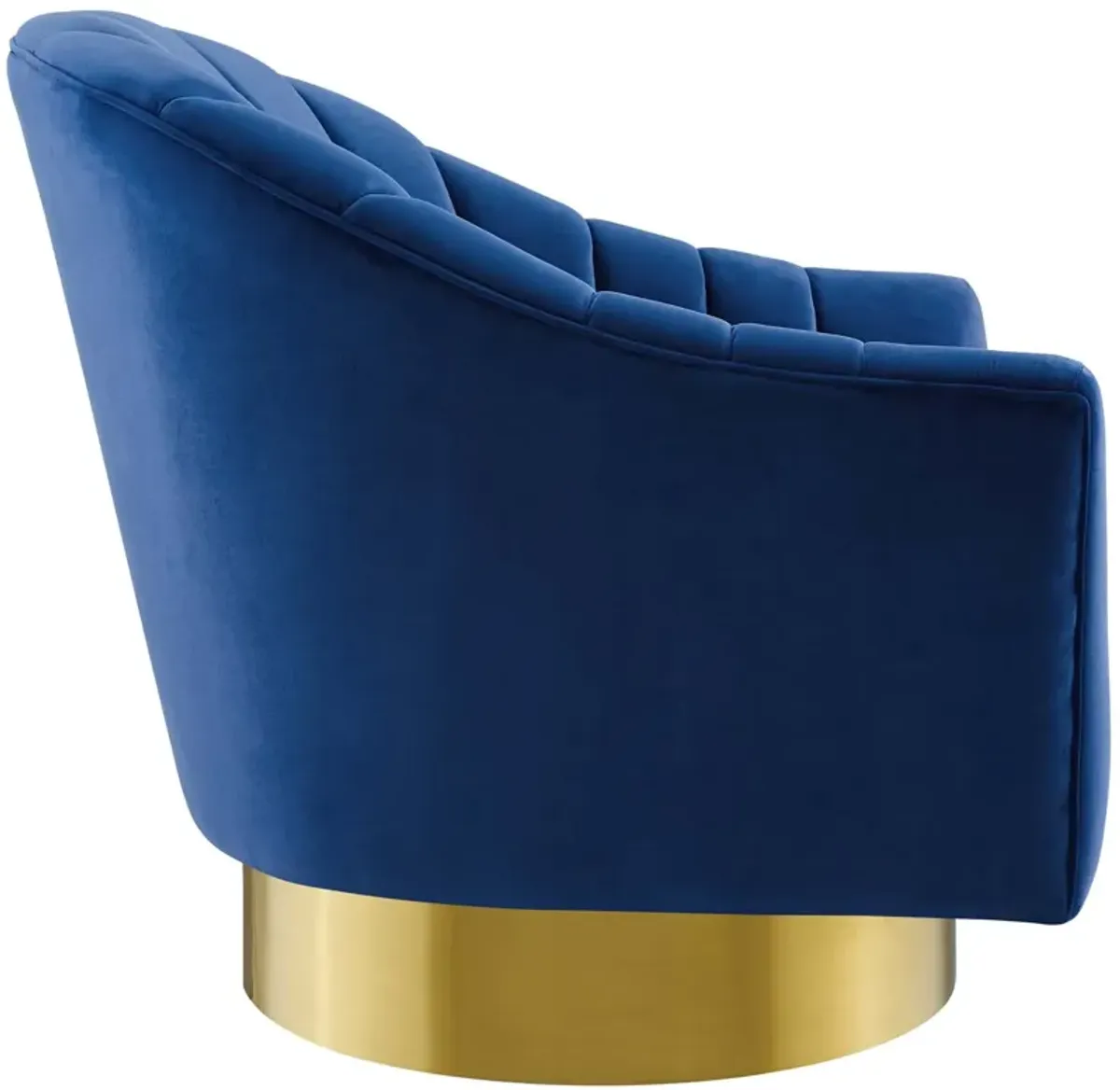 Buoyant Vertical Channel Tufted Accent Lounge Performance Velvet Swivel Chair