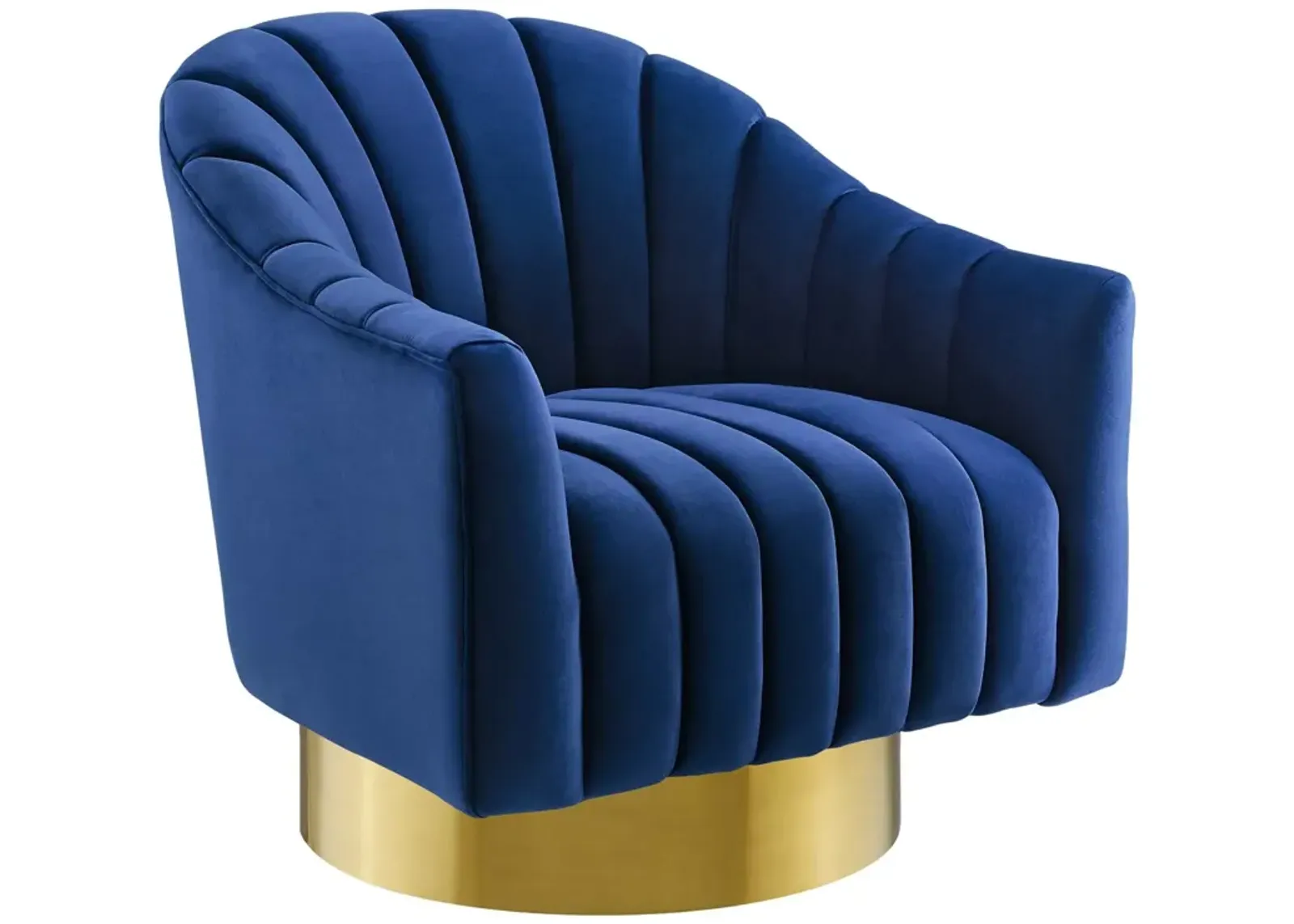 Buoyant Vertical Channel Tufted Accent Lounge Performance Velvet Swivel Chair