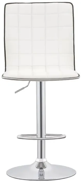 Ashbury Upholstered Adjustable Bar Stools White and Chrome (Set of 2)