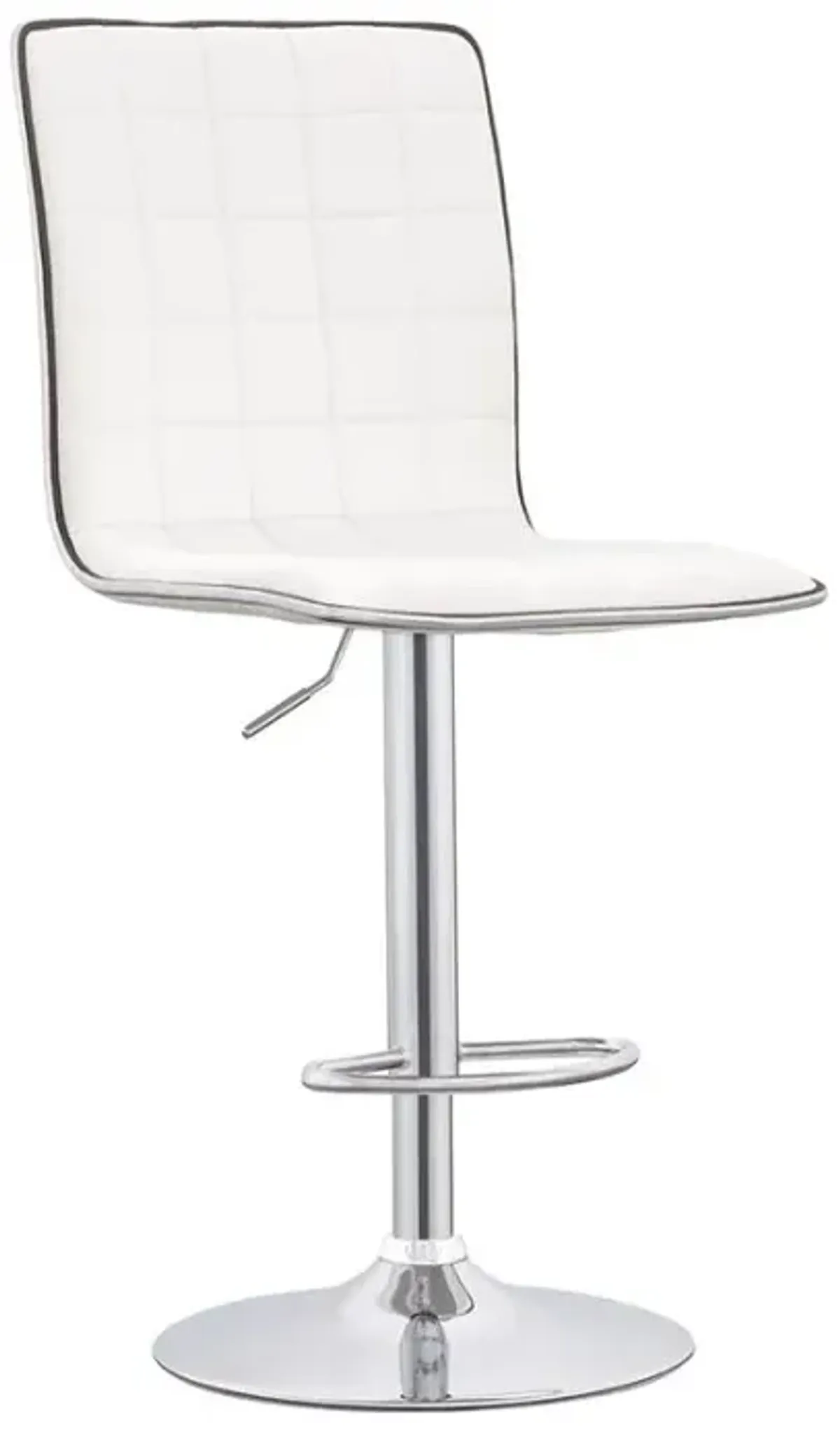 Ashbury Upholstered Adjustable Bar Stools White and Chrome (Set of 2)