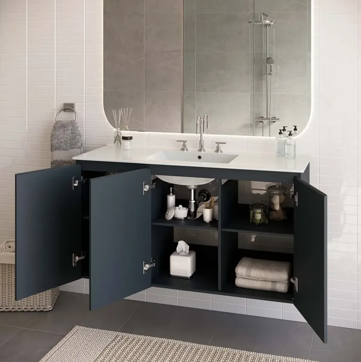 Bryn 48" Wall-Mount Bathroom Vanity