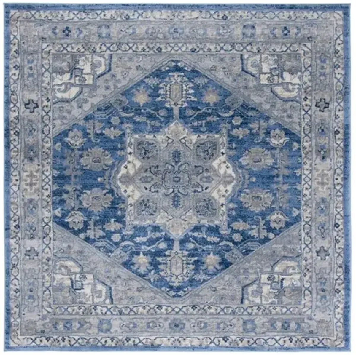 Brentwood 852 Blue / Grey 6'-7" X 6'-7" Square Square Powerloomed Rug