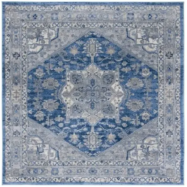 Brentwood 852 Blue / Grey 6'-7" X 6'-7" Square Square Powerloomed Rug