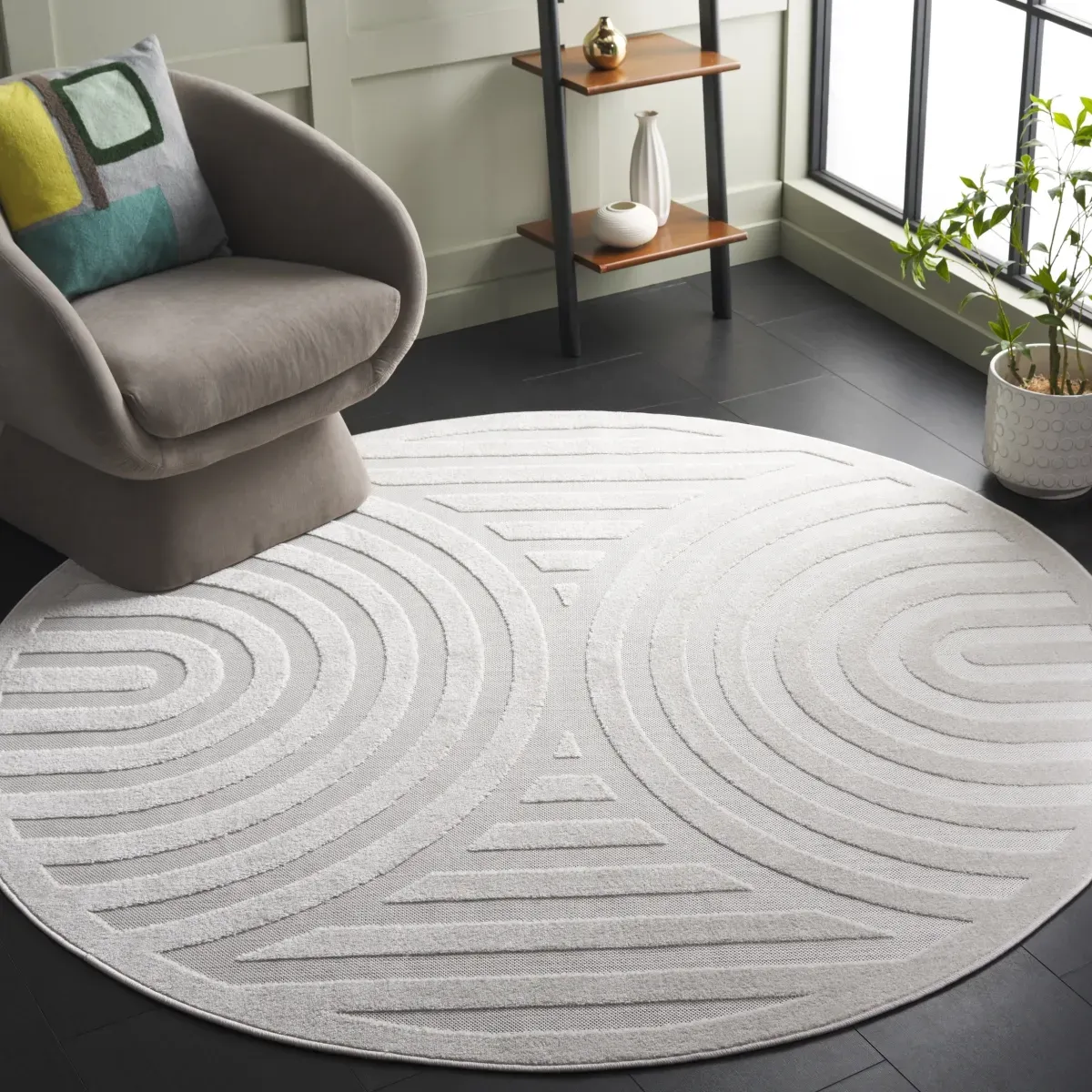 STELLA 115 IVORY 6'-7' x 6'-7' Round Round Rug