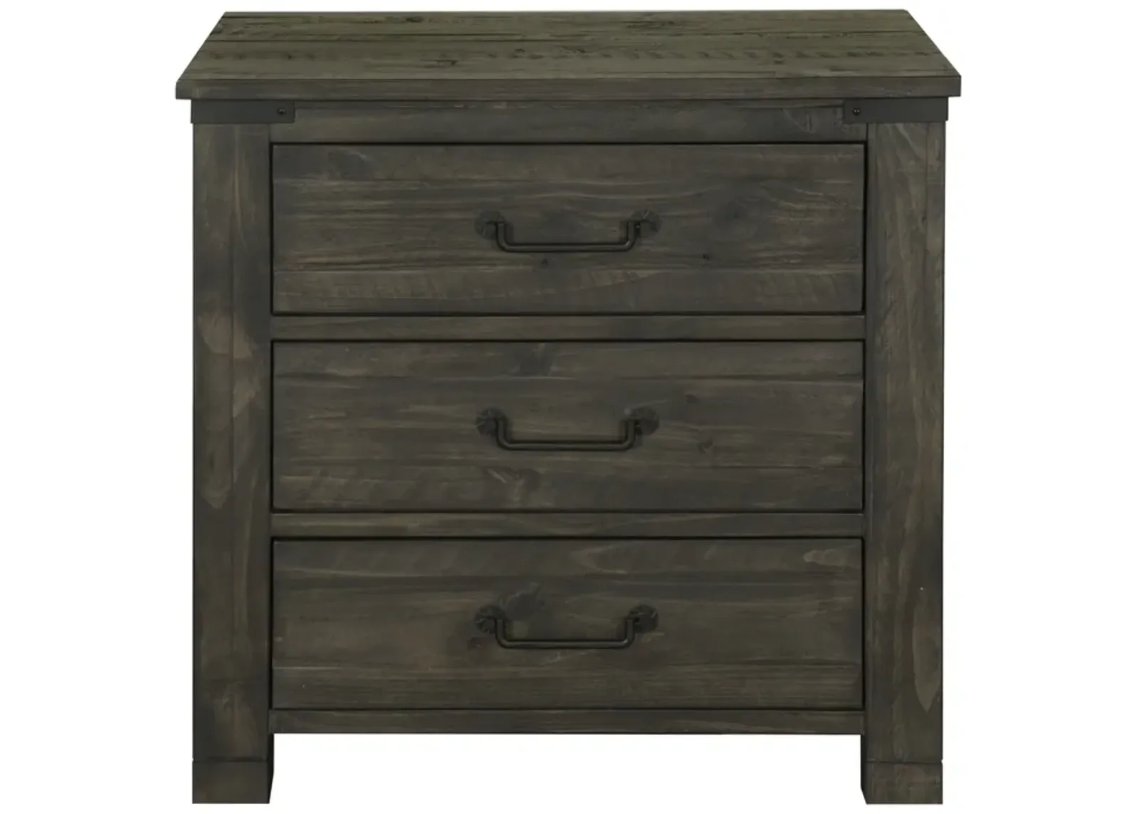 Abington 3 Drawer Nightstand in Weathered Charcoal