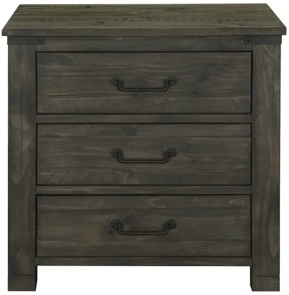 Abington 3 Drawer Nightstand in Weathered Charcoal