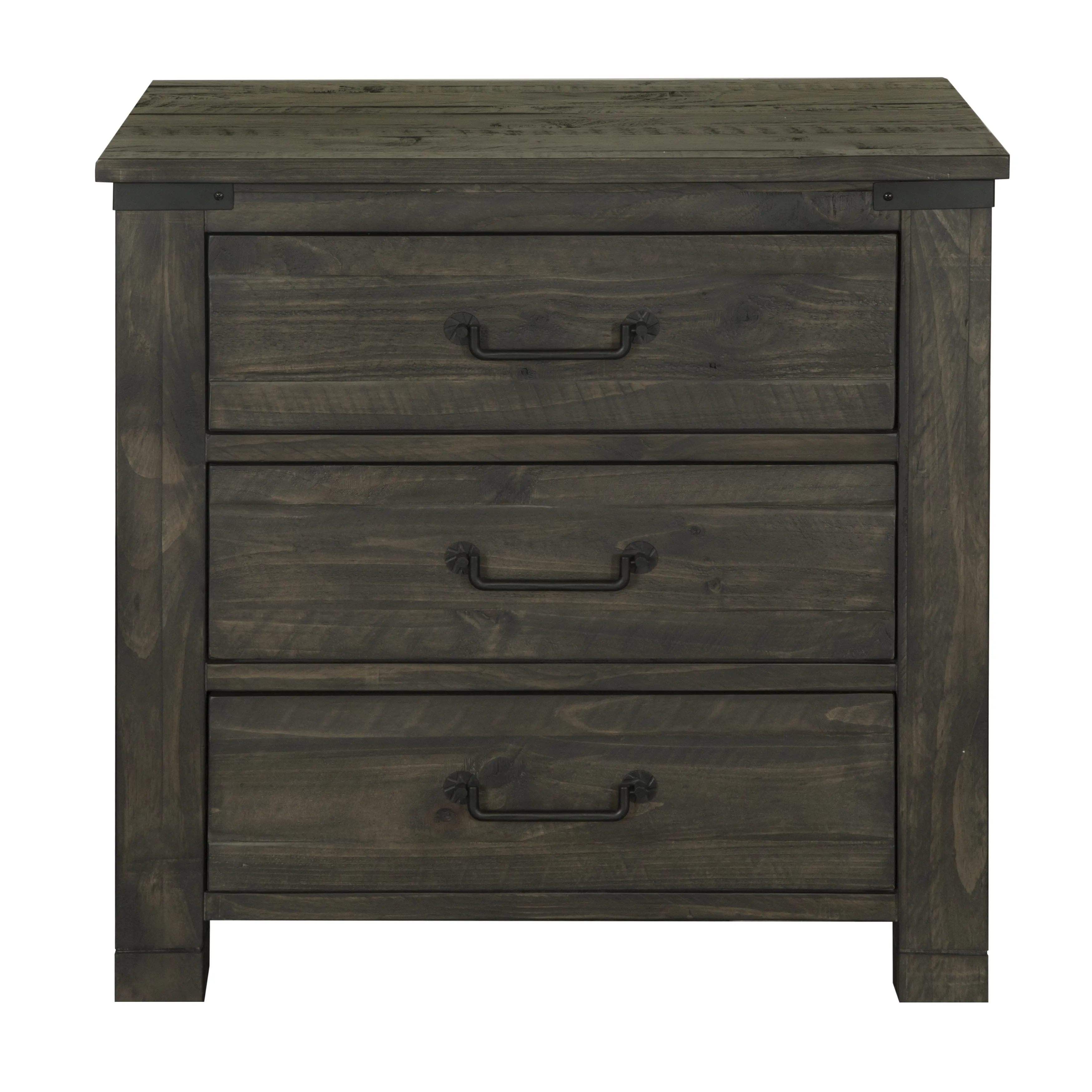 Abington 3 Drawer Nightstand in Weathered Charcoal