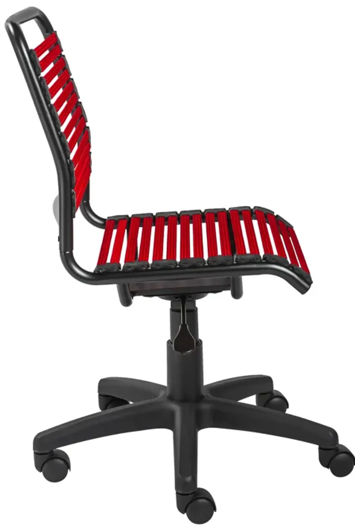 Allison Bungie Flat Low Back Office Chair in Red with Graphite Black Frame and Black Base