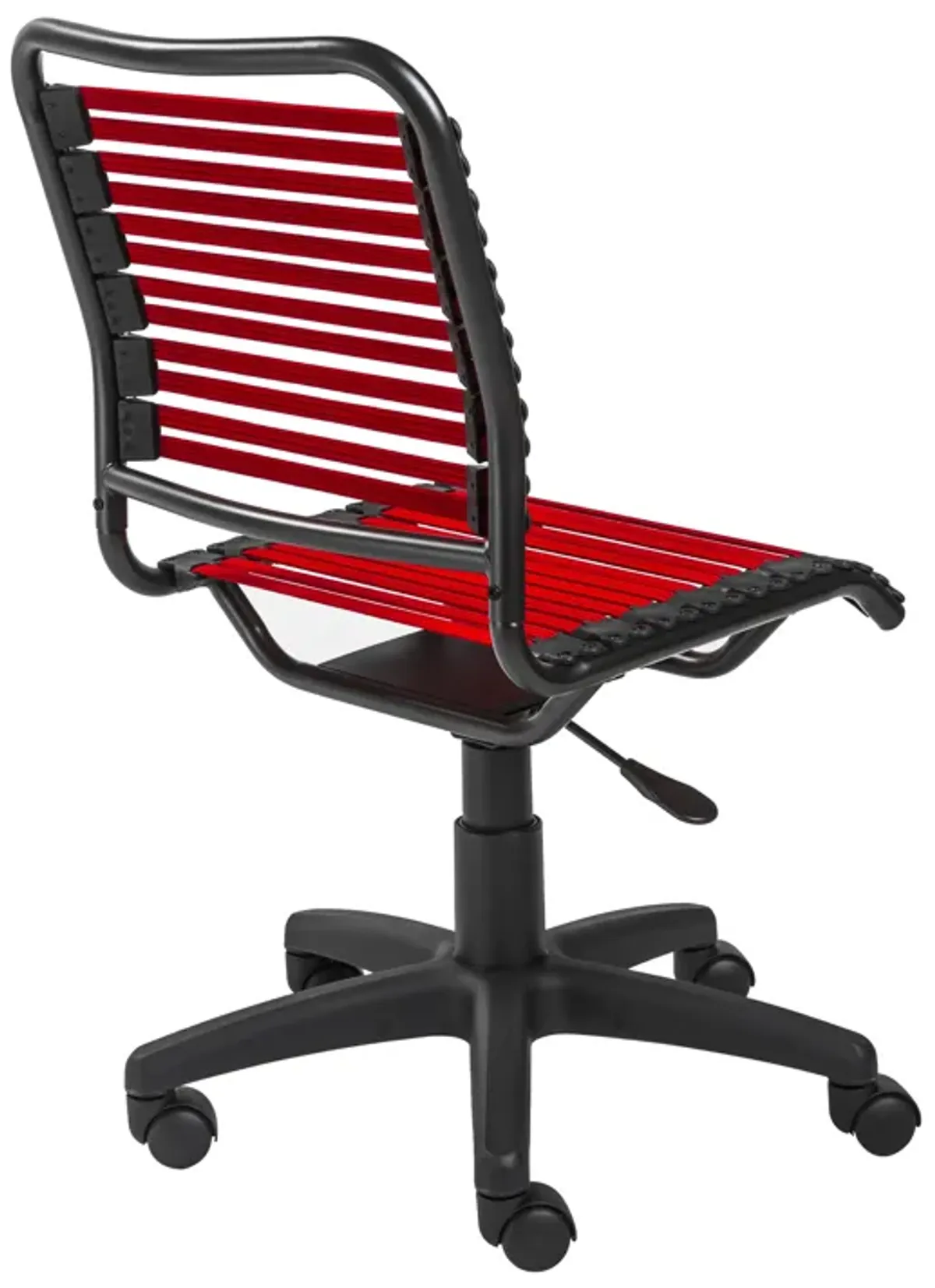 Allison Bungie Flat Low Back Office Chair in Red with Graphite Black Frame and Black Base