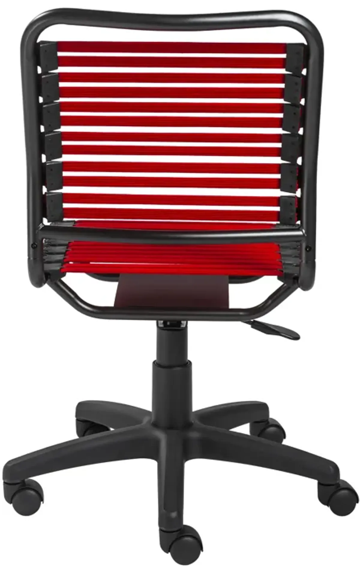 Allison Bungie Flat Low Back Office Chair in Red with Graphite Black Frame and Black Base