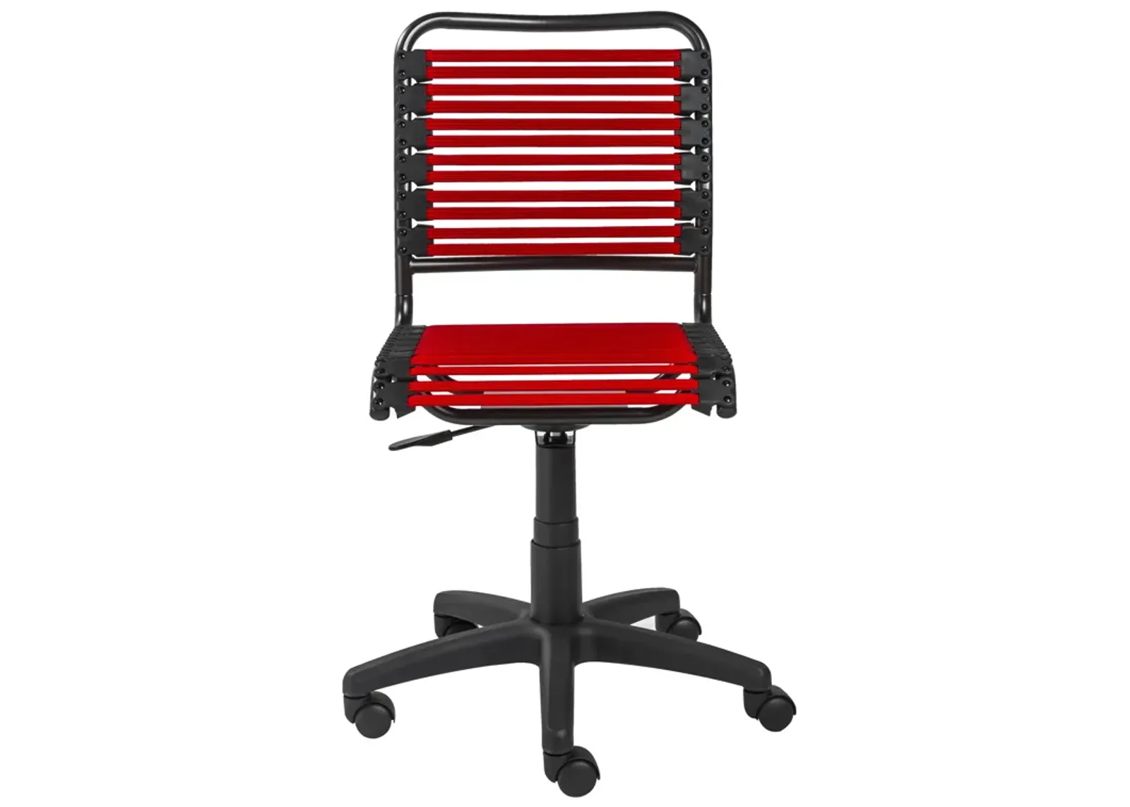 Allison Bungie Flat Low Back Office Chair in Red with Graphite Black Frame and Black Base