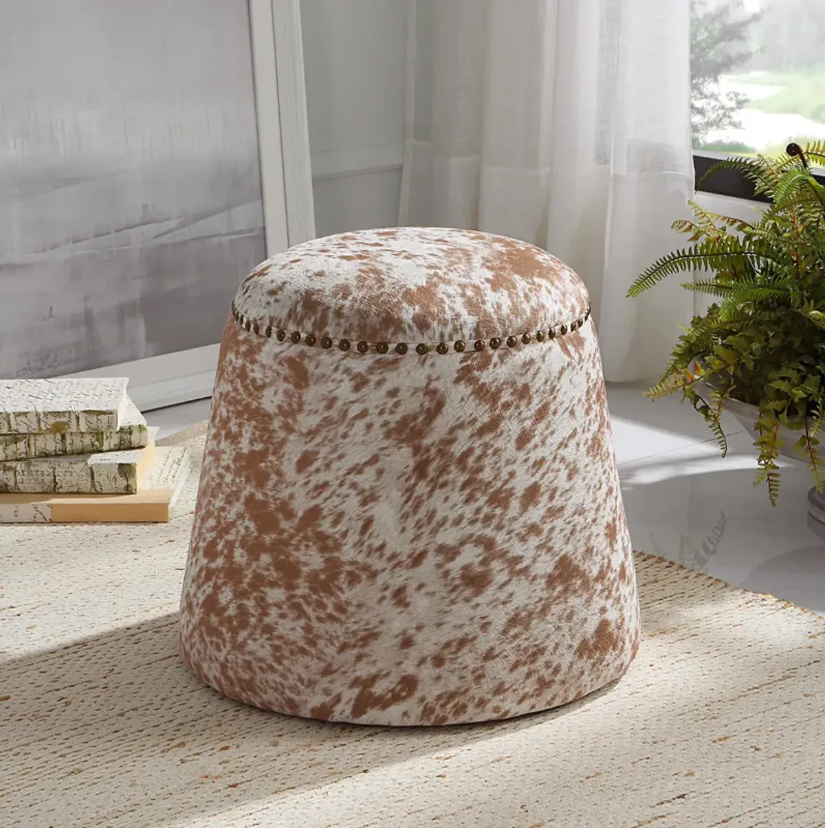 Gumdrop Cow Hide Ottoman