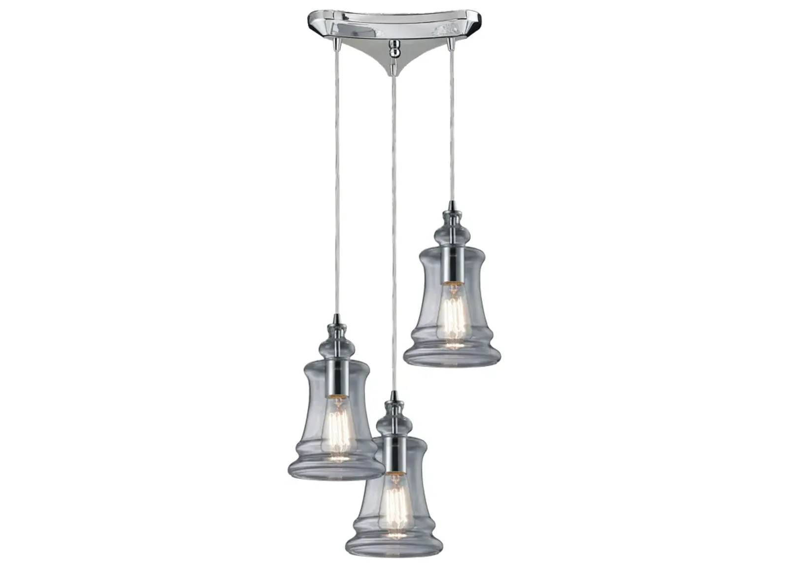 Menlow Park 10" Wide 3-Light Multi Pendant - Polished Chrome