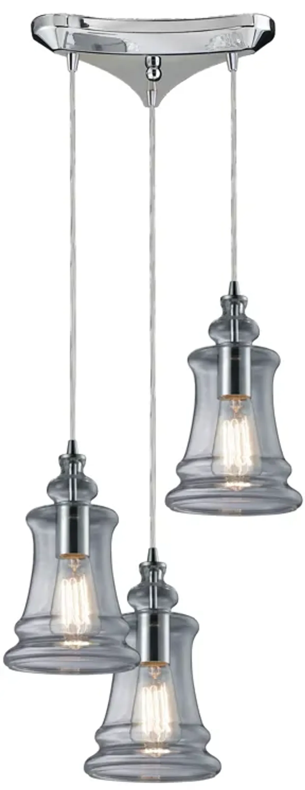 Menlow Park 10" Wide 3-Light Multi Pendant - Polished Chrome