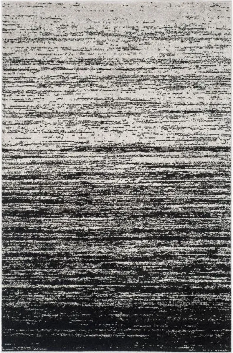 Adirondack Contemporary Silver / Black 12' X 12' Square Powerloomed Rug