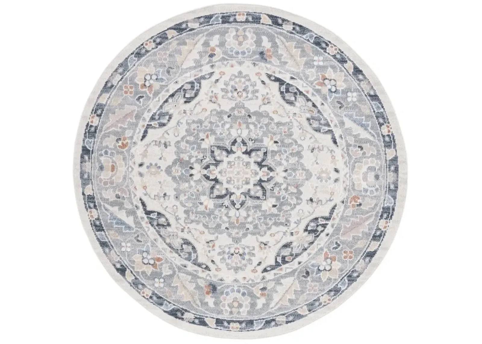 BLAIR WASHABLE 204 Blue 6'-7' X 6'-7' Round Round Rug