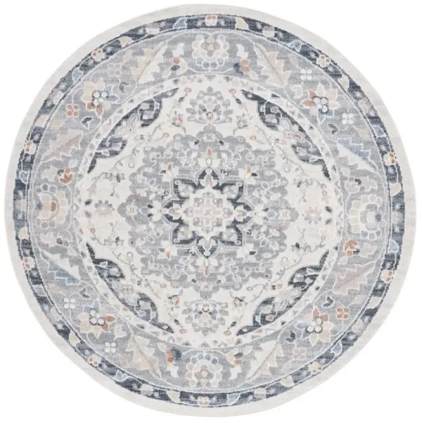 BLAIR WASHABLE 204 Blue 6'-7' X 6'-7' Round Round Rug