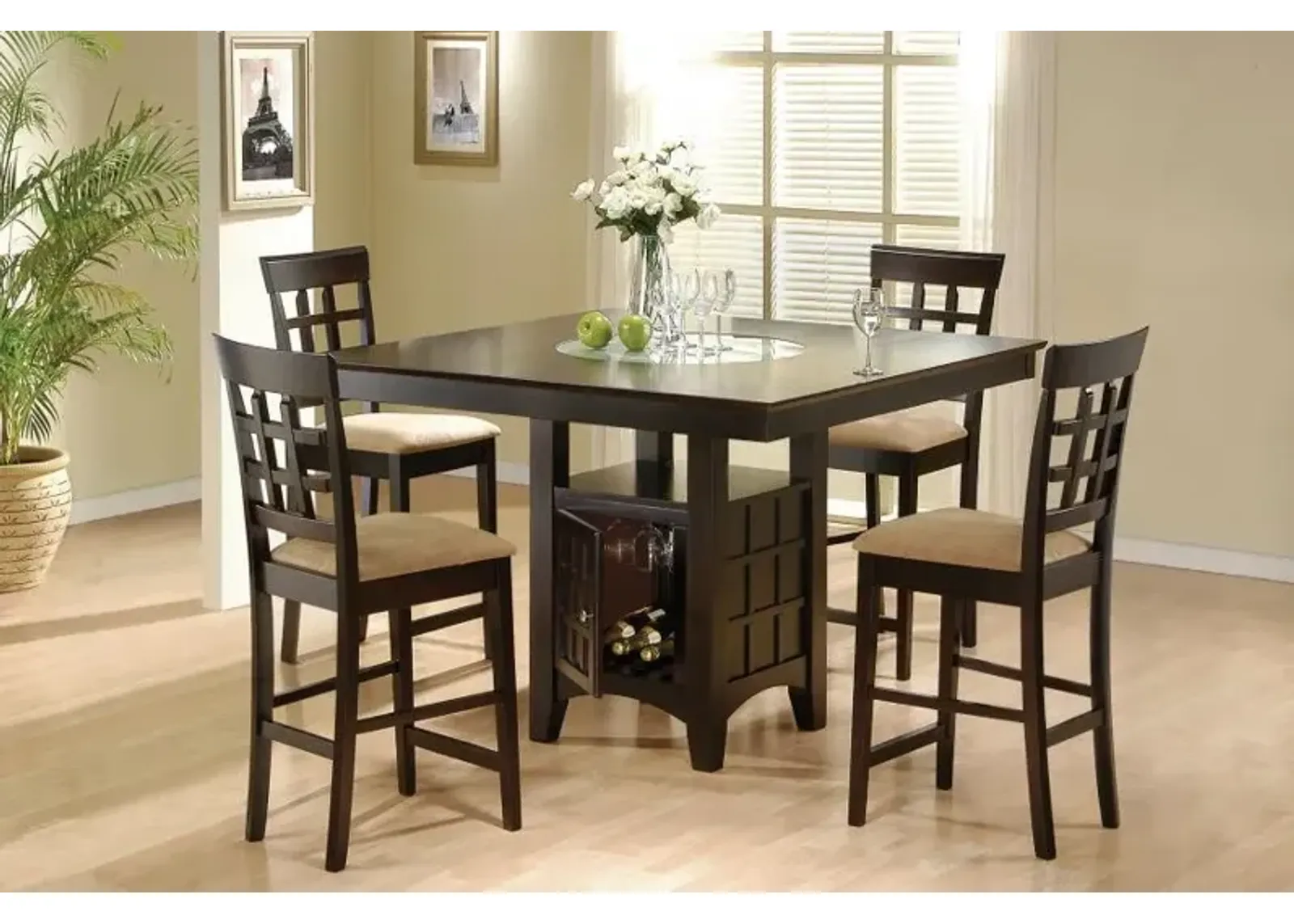 Gabriel 5-piece Square Counter Height Dining Set Cappuccino