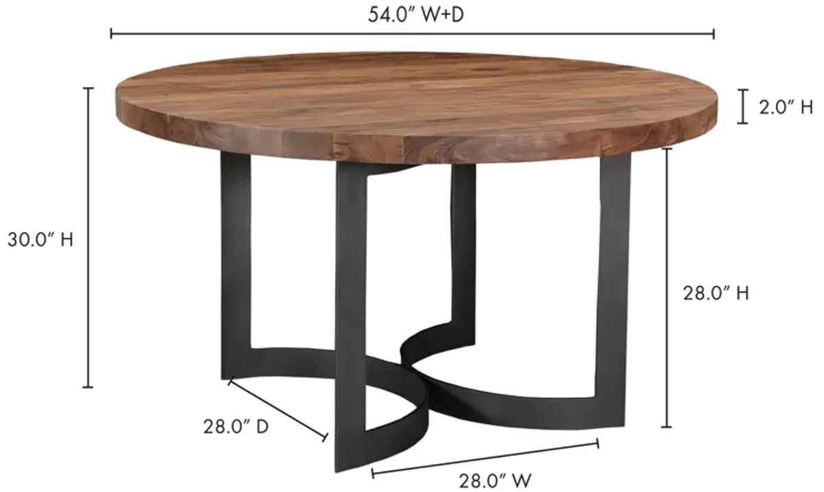 BENT ROUND DINING TABLE 54IN