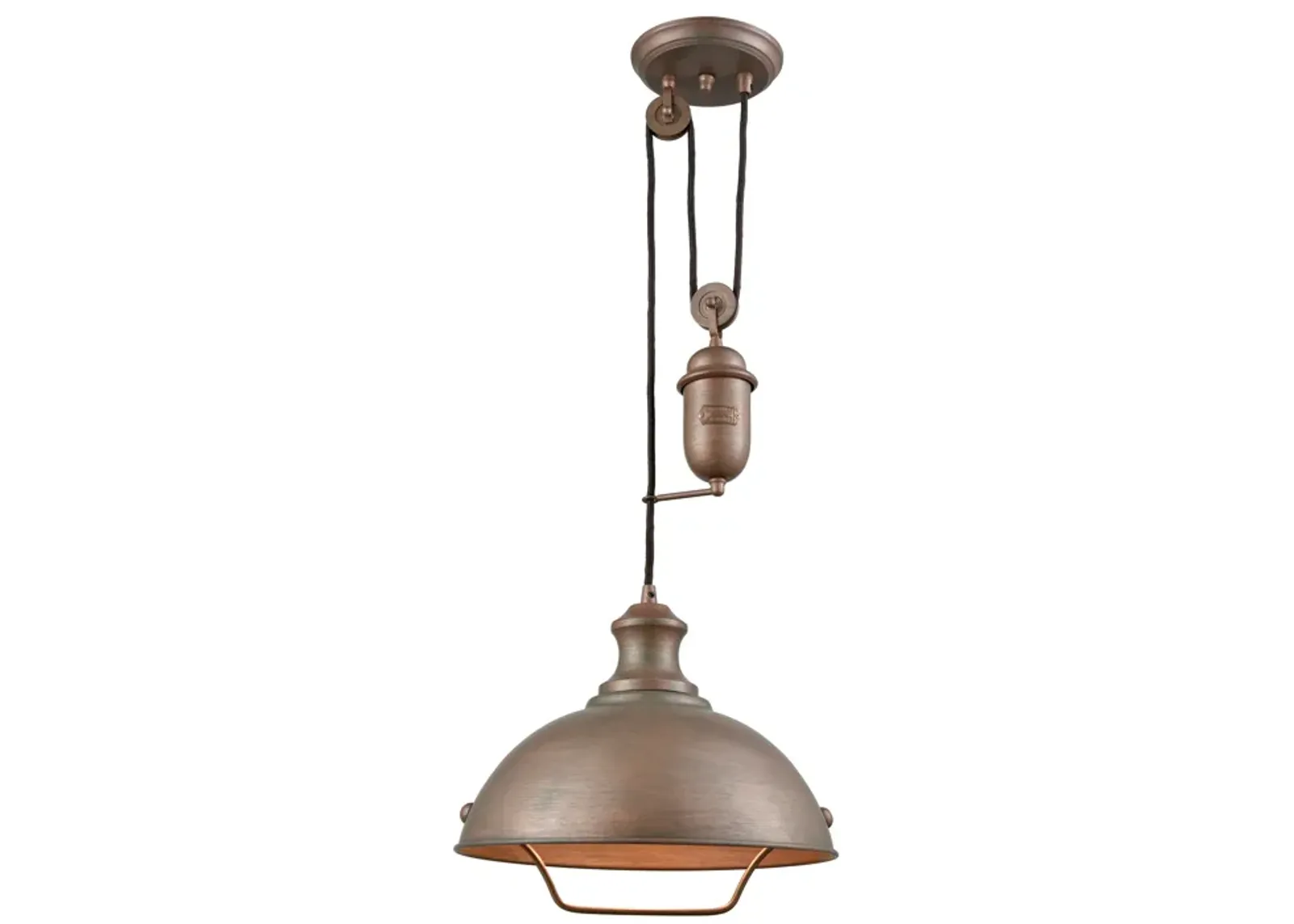 Farmhouse 14" Wide 1-Light Pendant - Tarnished Brass