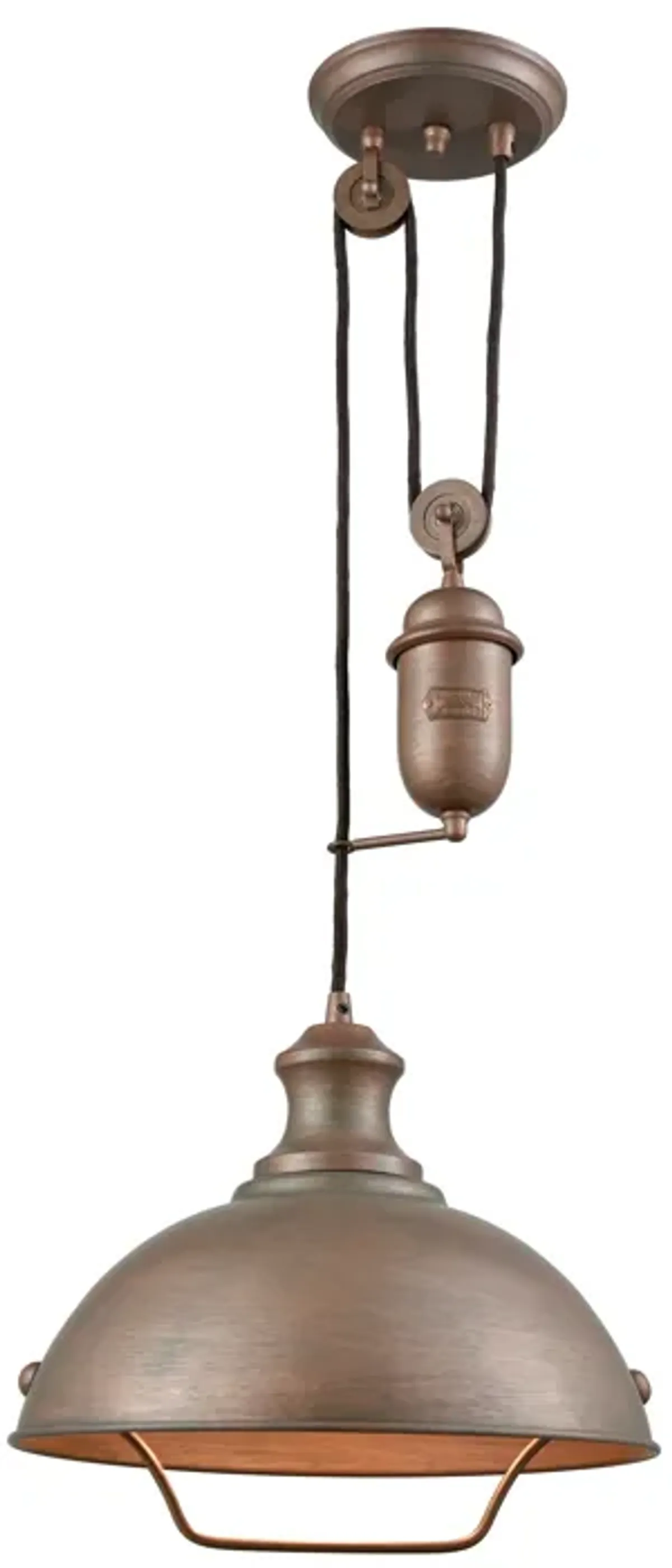 Farmhouse 14" Wide 1-Light Pendant - Tarnished Brass