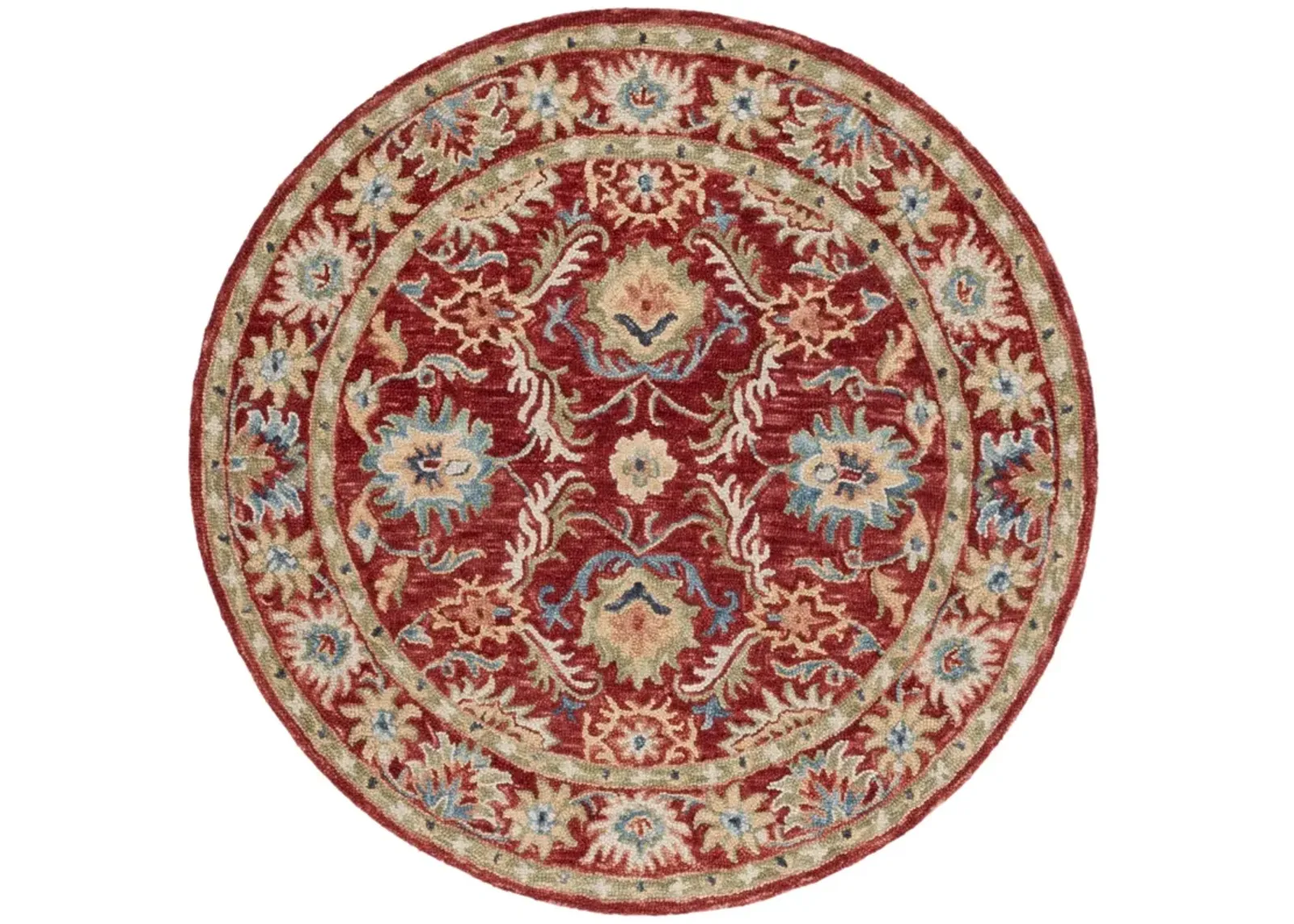 BLOSSOM 691 RED  6' x 6' Round Round Rug