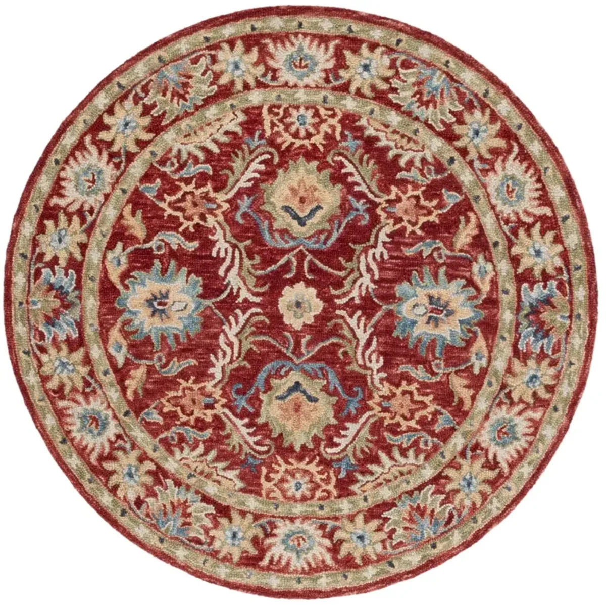 BLOSSOM 691 RED  6' x 6' Round Round Rug