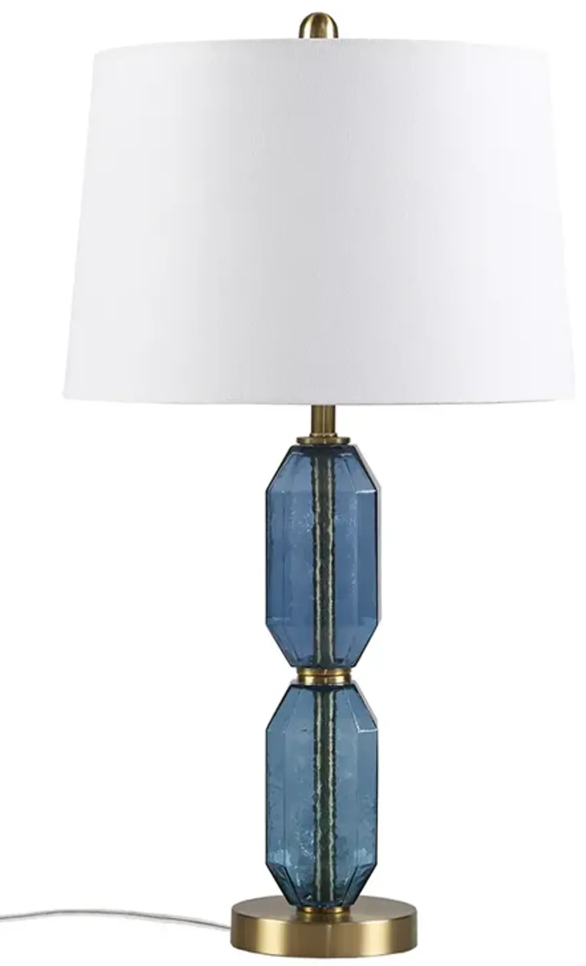 Faceted Blue Glass Table Lamp