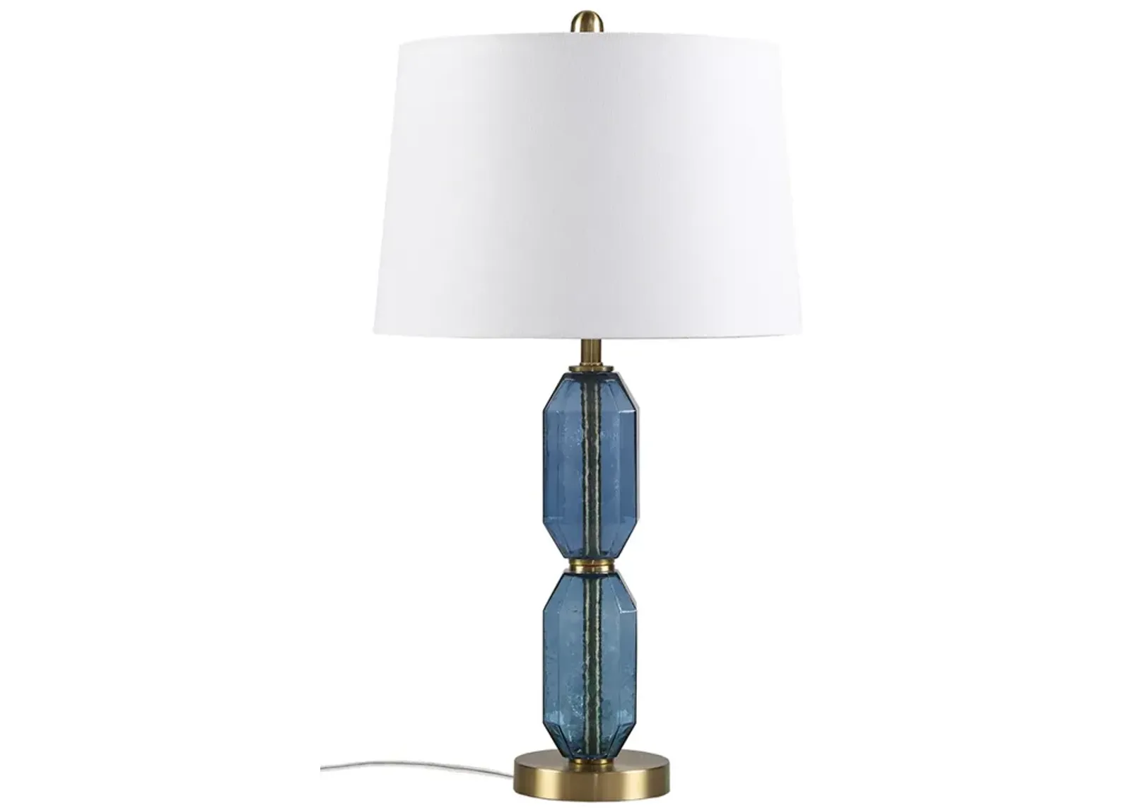 Faceted Blue Glass Table Lamp