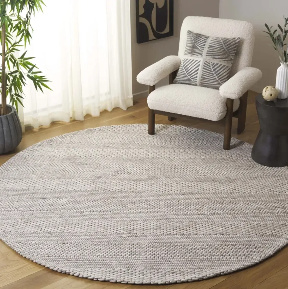 MARBELLA 556 BEIGE 6'-6' x 6'-6' Round Round Rug