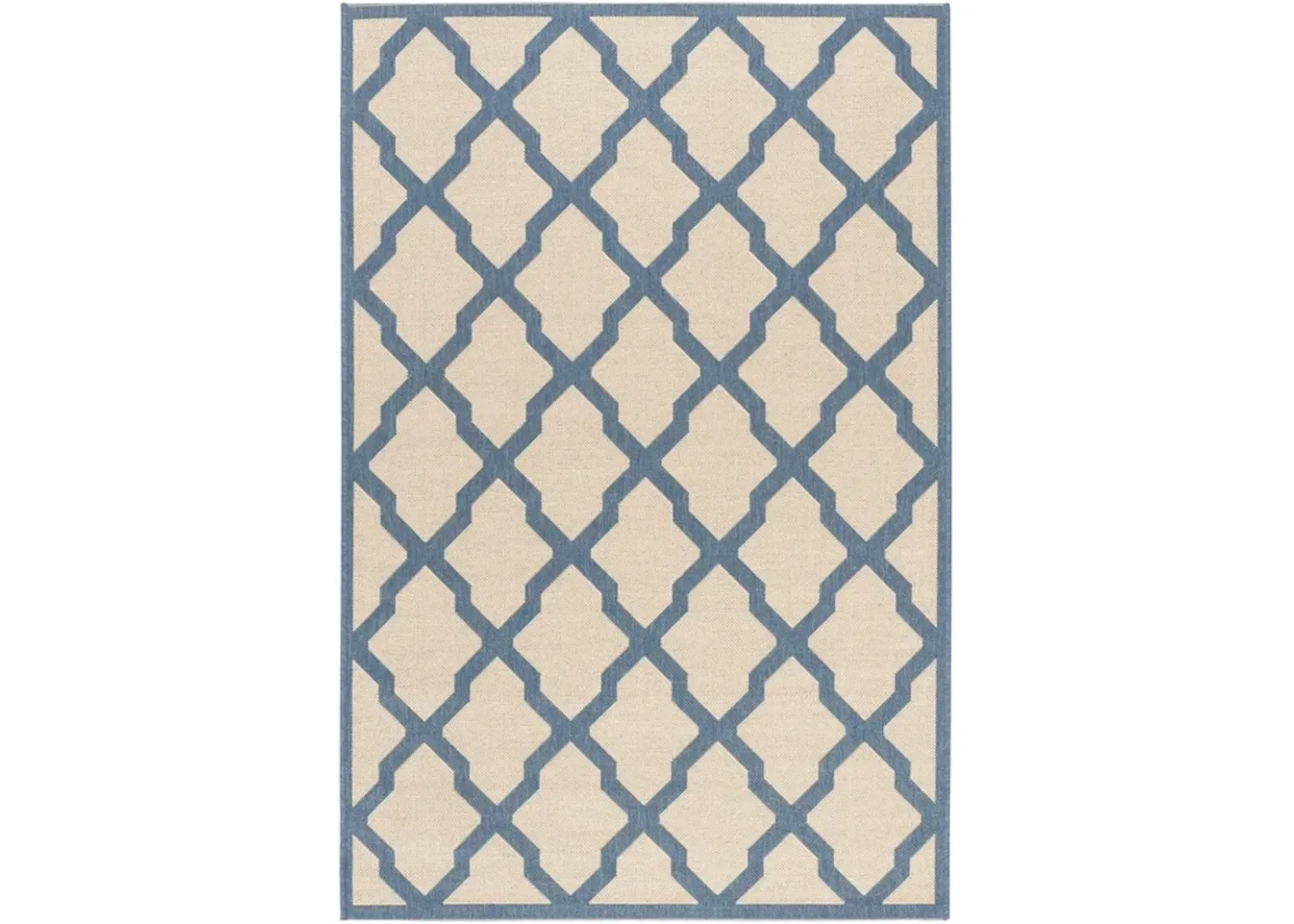 LINDEN 122 Collection LND122N-5 Cream / Blue 5'-3" X 7'-6"