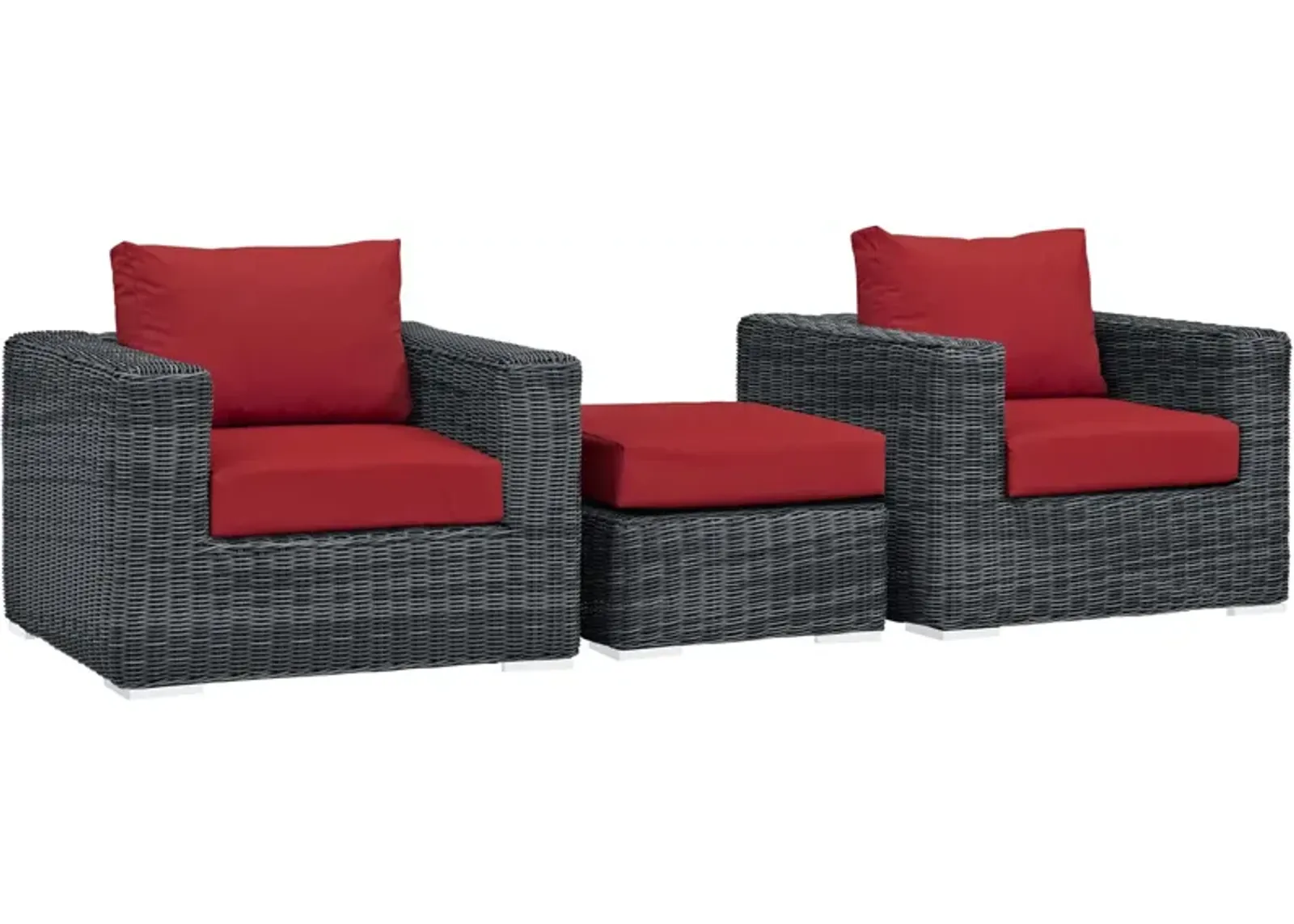 Summon 3 Piece Outdoor Patio Sunbrella® Sectional Set