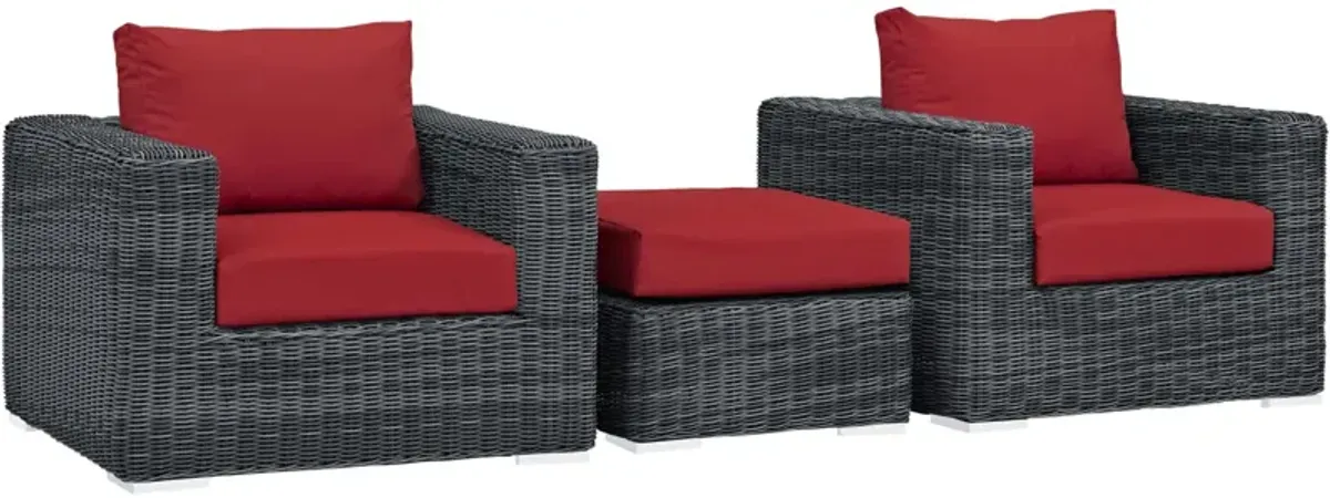 Summon 3 Piece Outdoor Patio Sunbrella® Sectional Set