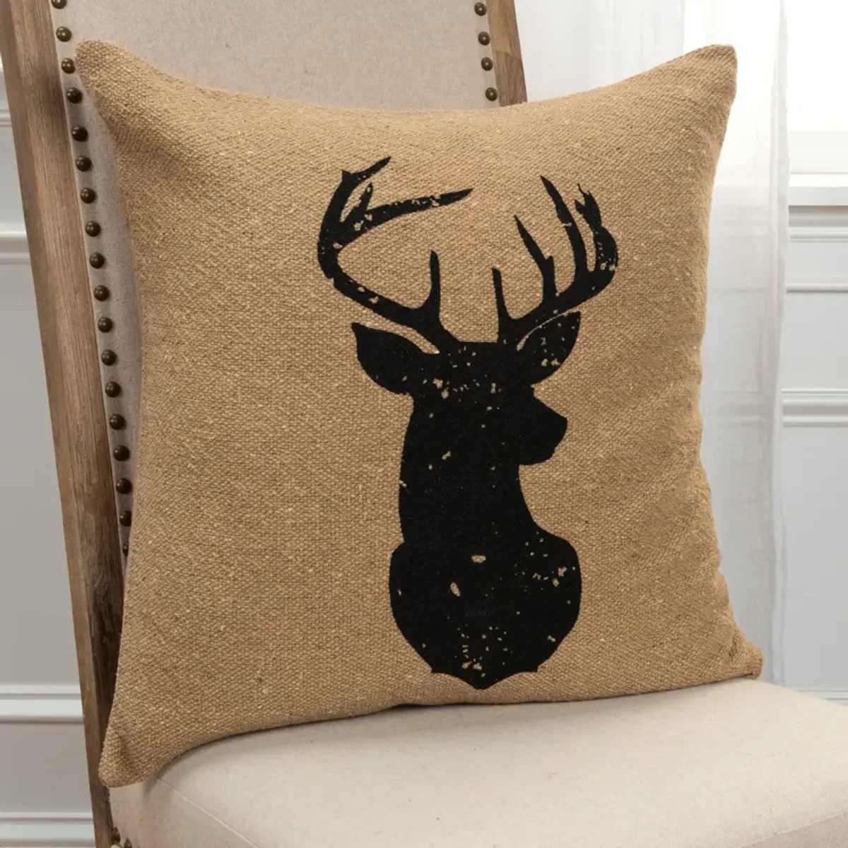 Deer Stag Brown  Pillow