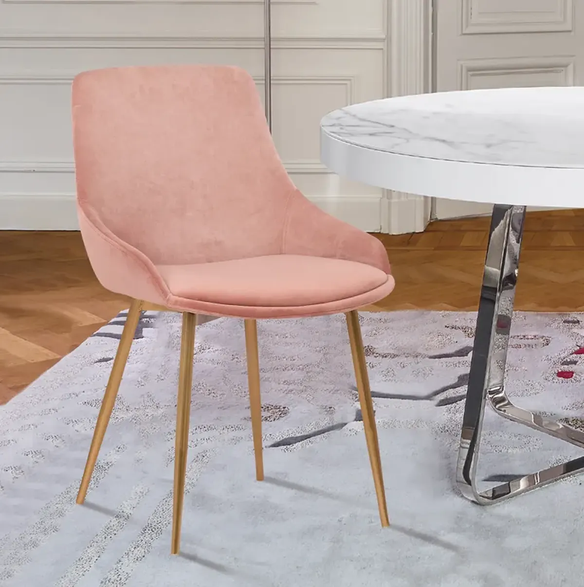 Heidi Blush Velvet Dining Accent Chair