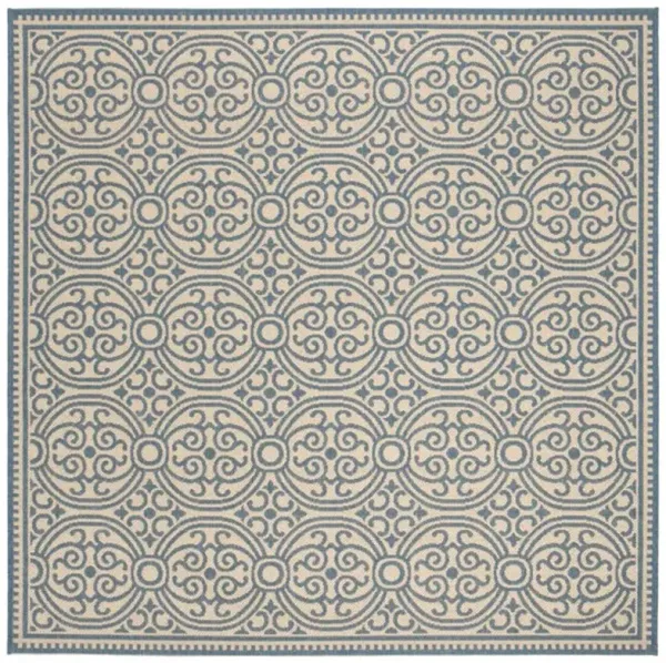 LINDEN 134 Collection LND134M-6SQ Blue / Creme 6'-7" X 6'-7" Square
