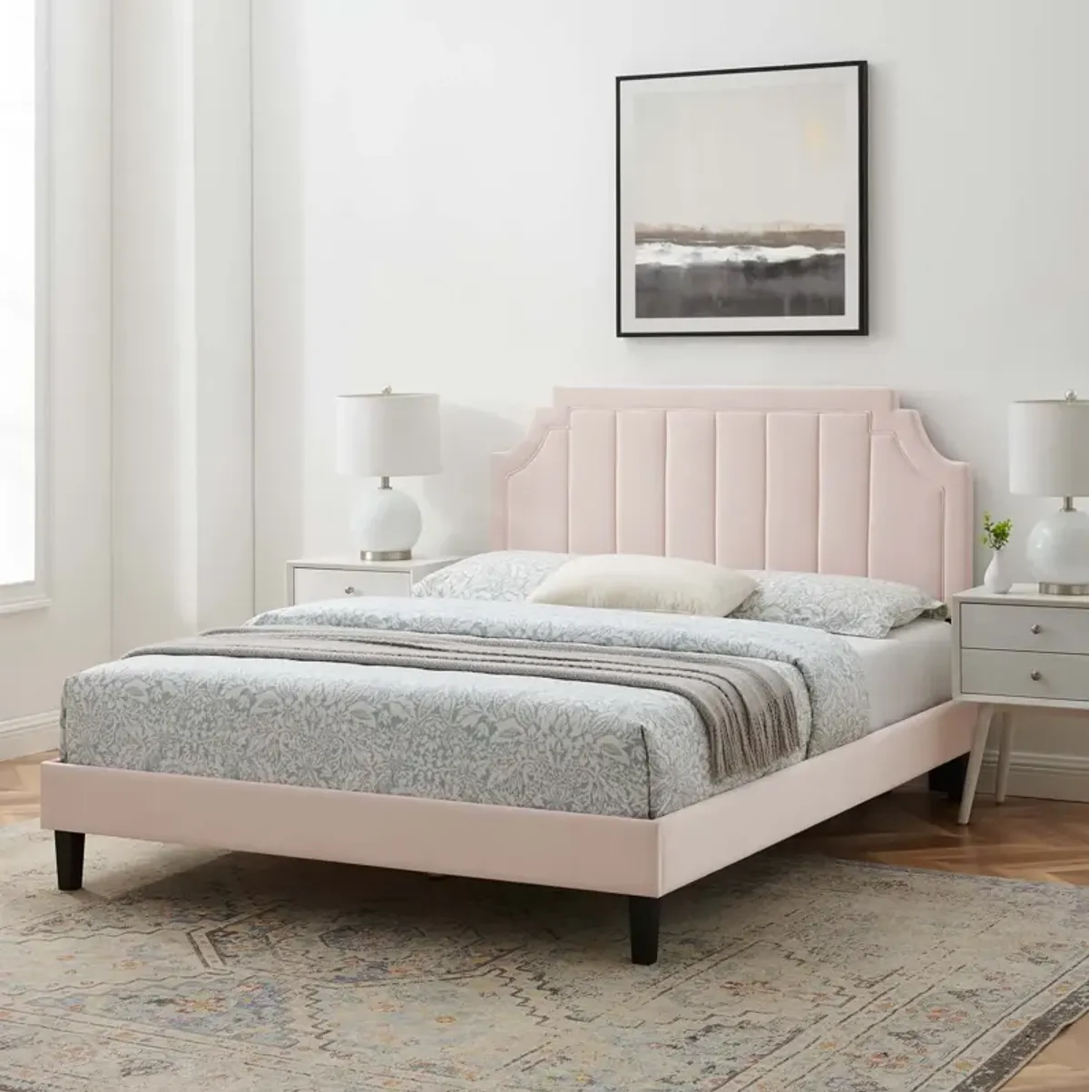 Sienna Performance Velvet Full Platform Bed