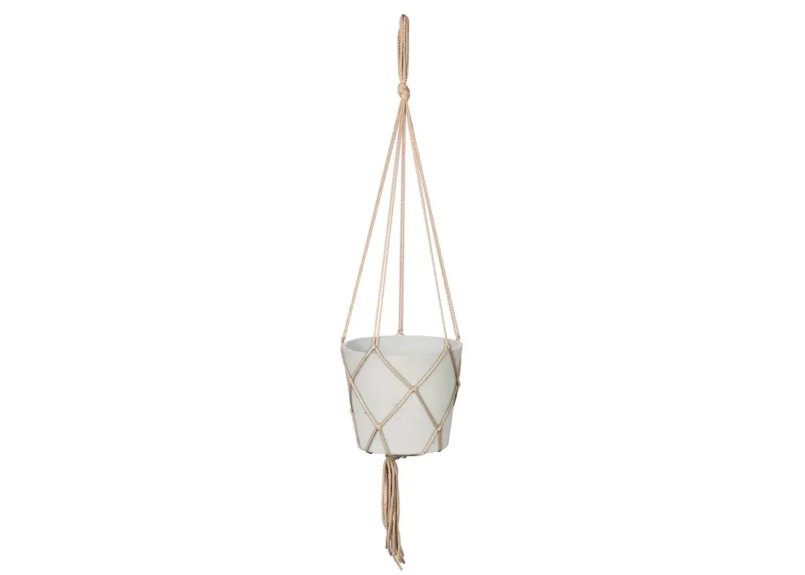 Craft  Extra Small Hanging Pot With Netting - White Wash