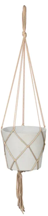 Craft  Extra Small Hanging Pot With Netting - White Wash