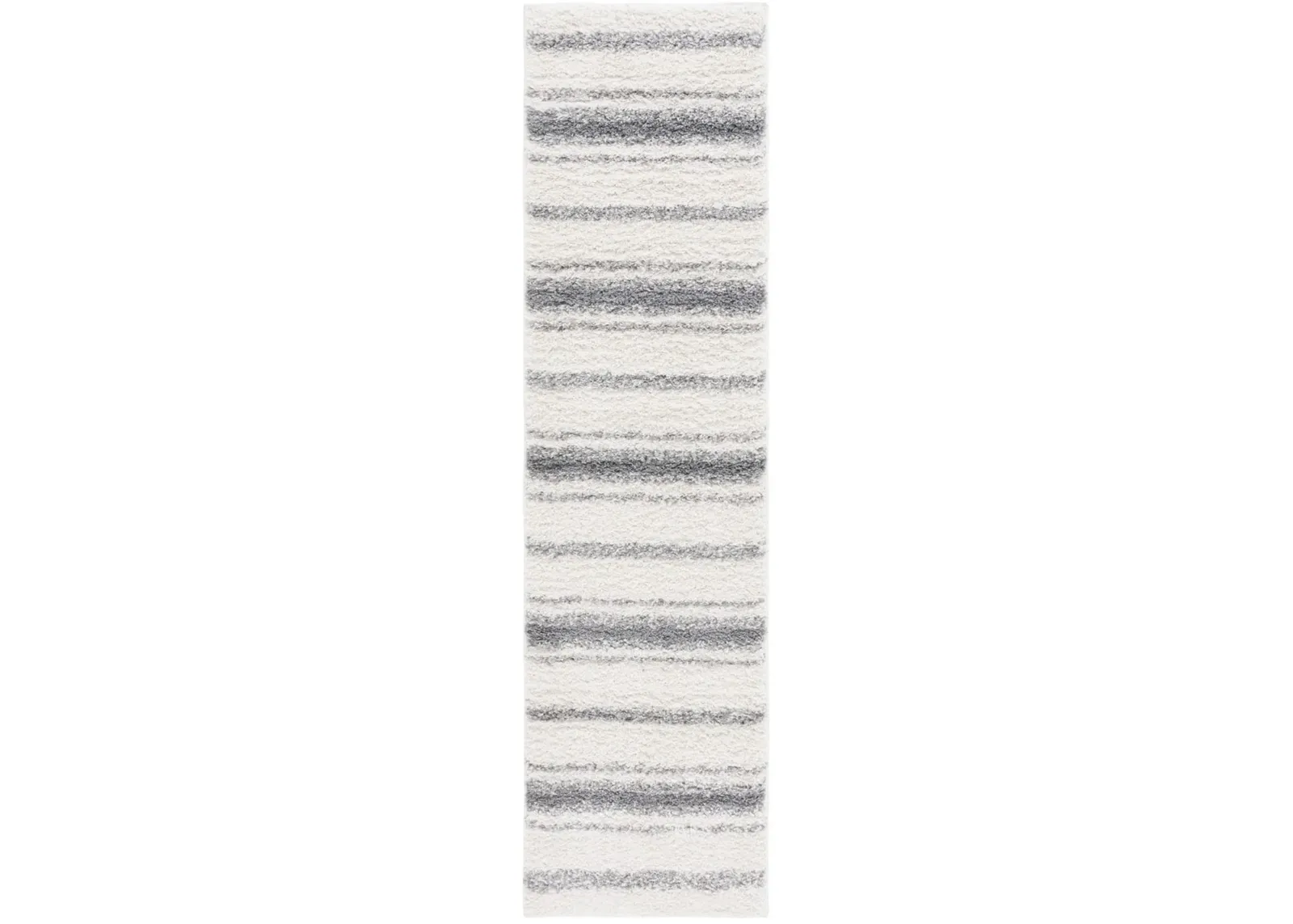 BORDER & STRIPE SHAG 252 Beige 2'-2' X 8' Runner Rug