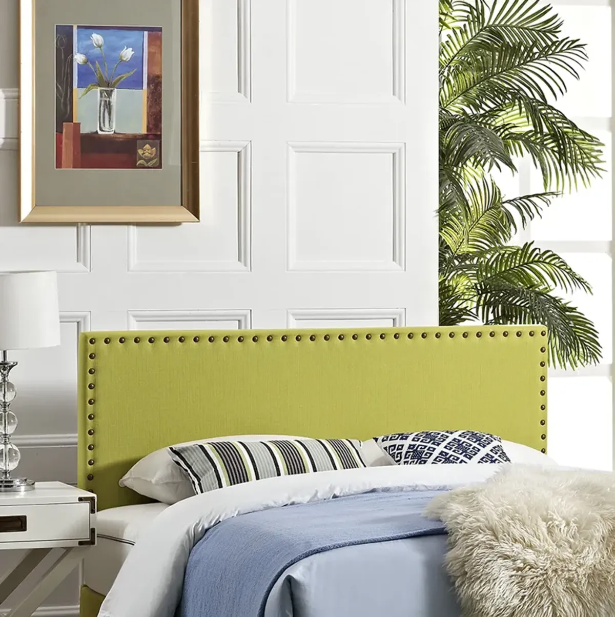 Phoebe King Upholstered Fabric Headboard