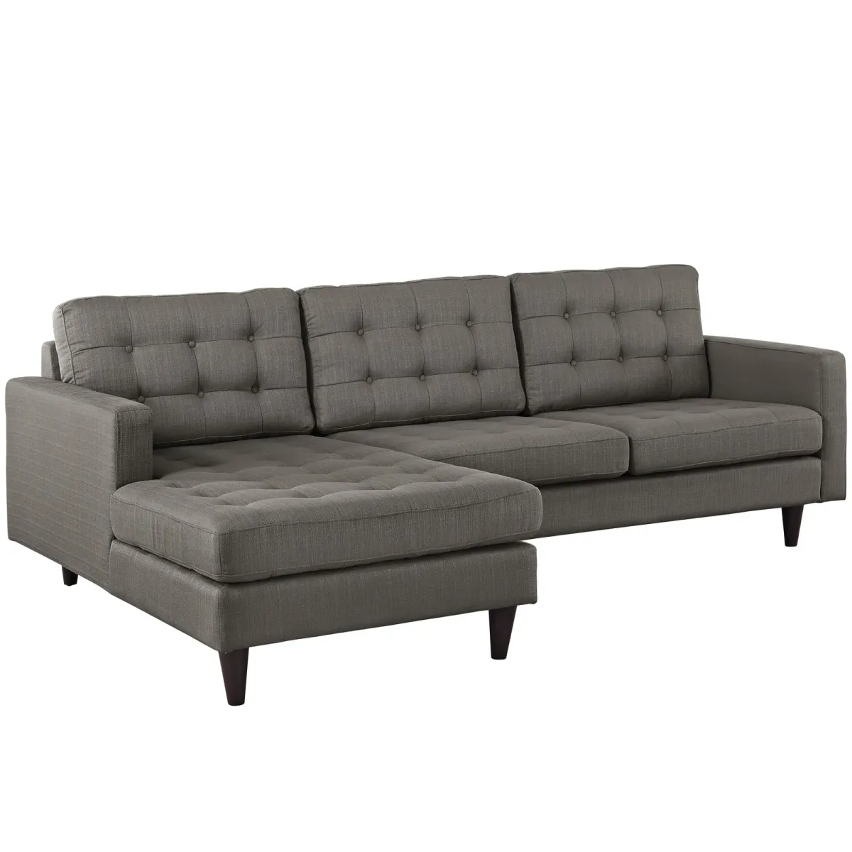 Empress Left-Facing Upholstered Fabric Sectional Sofa