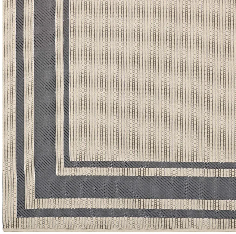 Rim Solid Border Indoor and Outdoor Area Rug