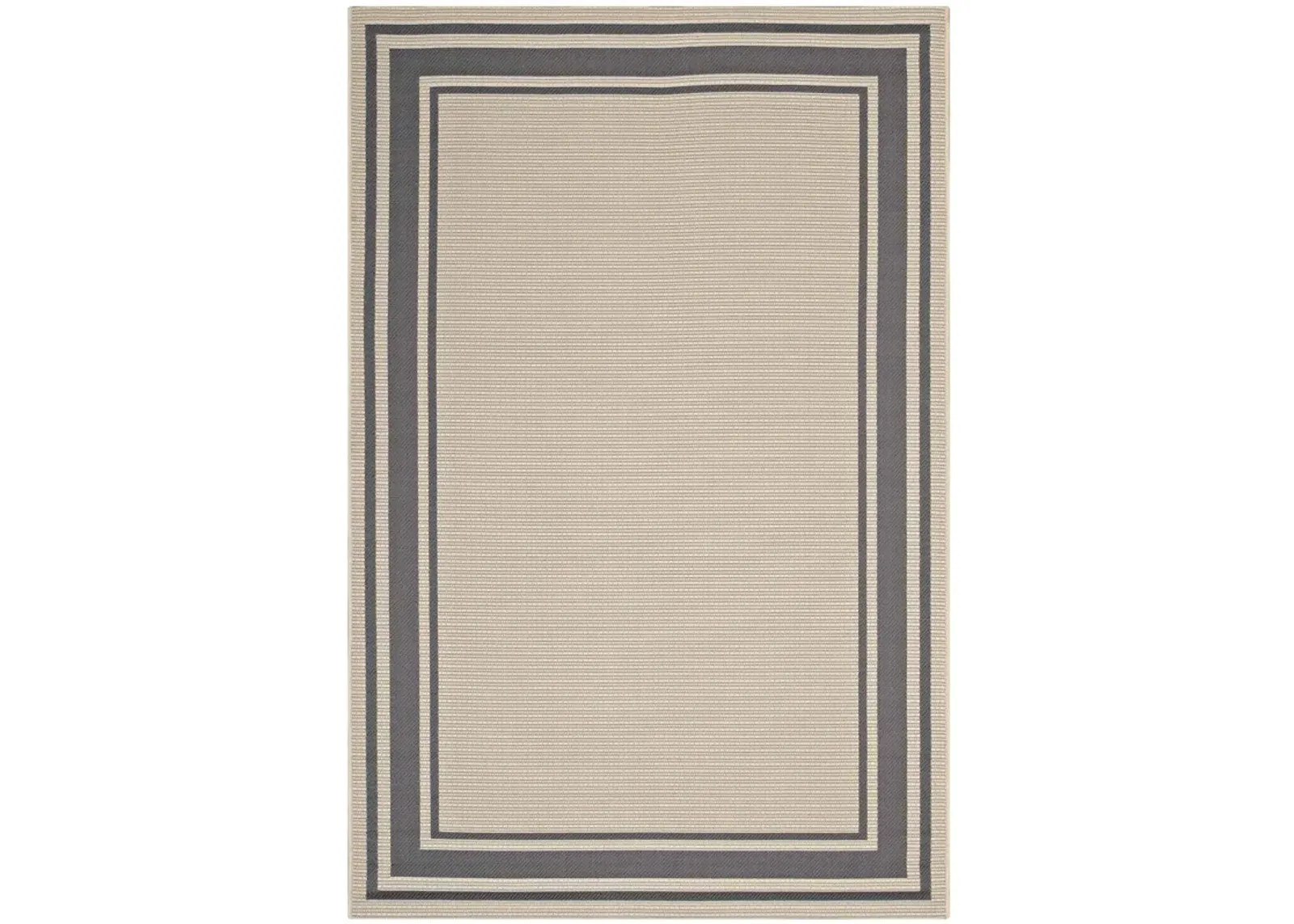 Rim Solid Border Indoor and Outdoor Area Rug