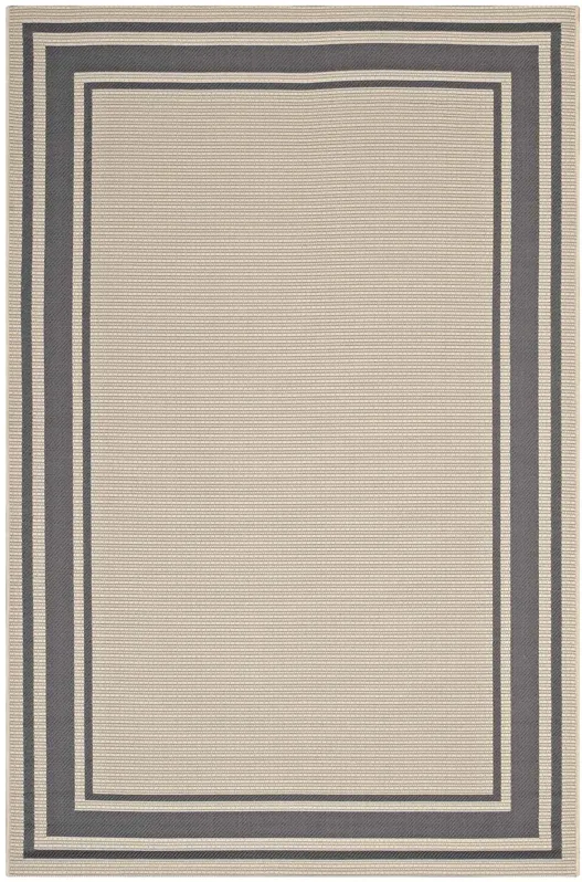 Rim Solid Border Indoor and Outdoor Area Rug