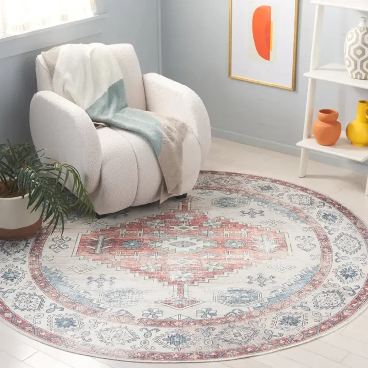 ARIZONA 132 RUST  6' x 6' Round Round Rug