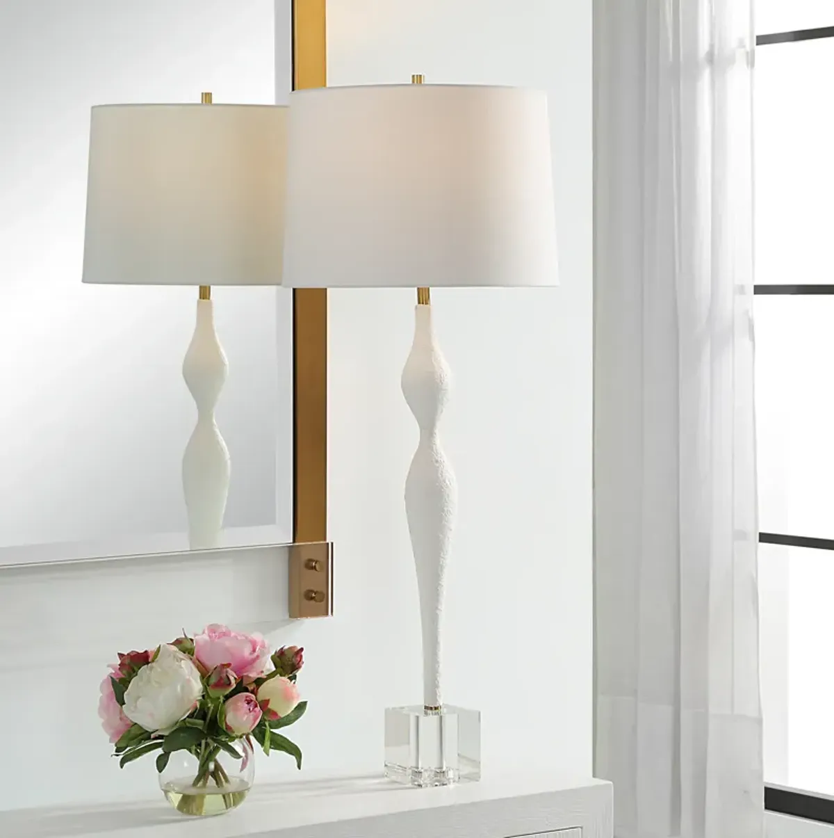 Helena Slender White Table Lamp