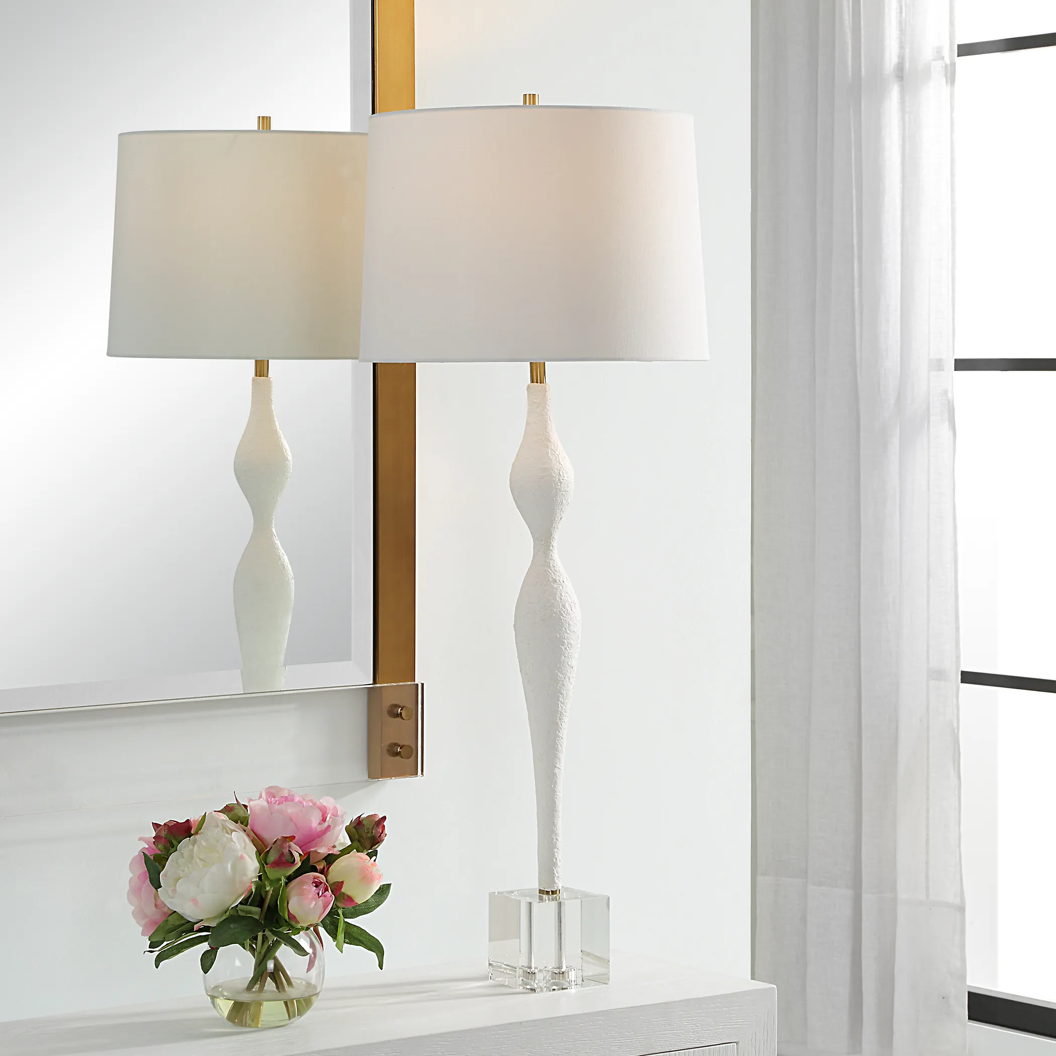 Helena Slender White Table Lamp