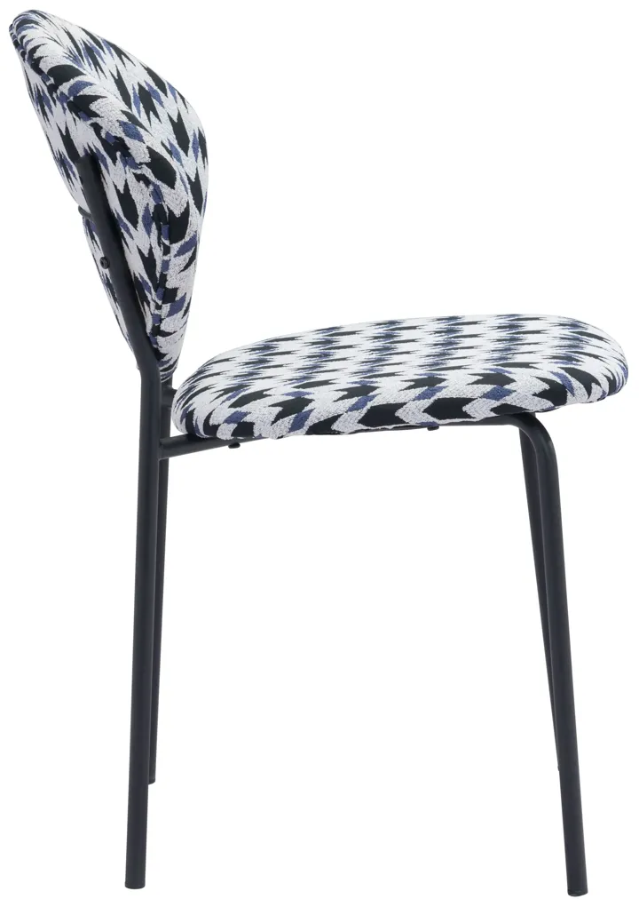 Clyde Dining Chair (Set of 2) Geometric Print & Black