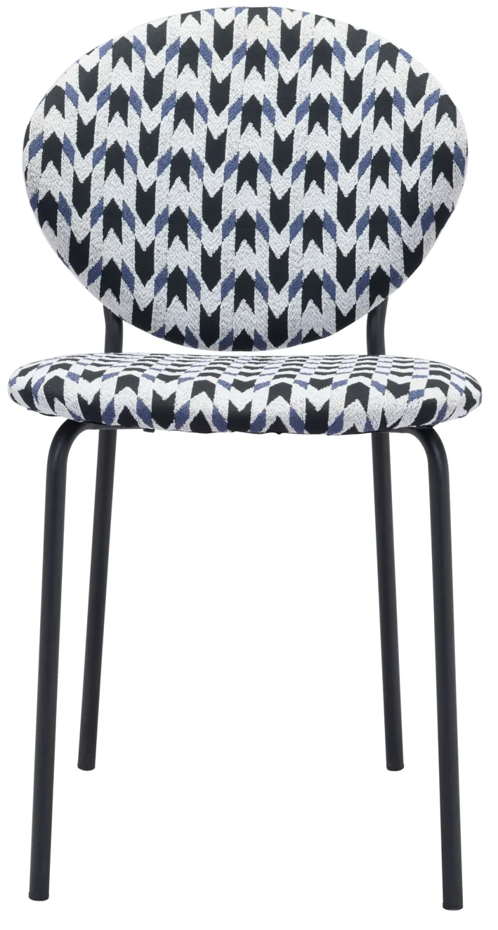 Clyde Dining Chair (Set of 2) Geometric Print & Black